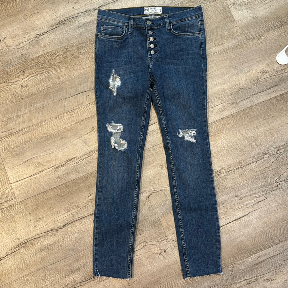 Free people skinny distressed denim